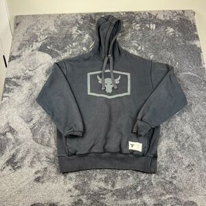 Under Armour Project Rock Hoodie Sweatshirt Men's L Black Pullover Athleisure*